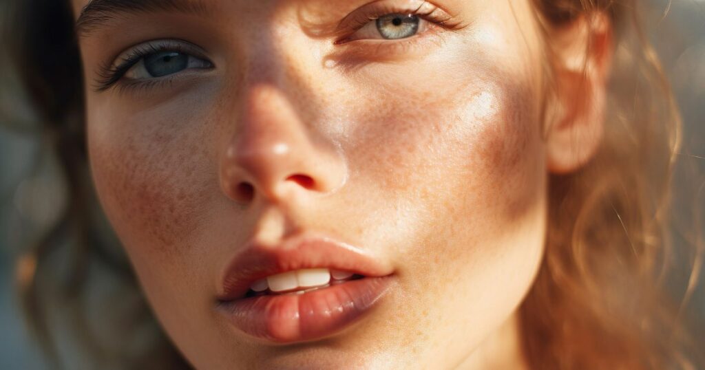 A woman with natural-looking lips promoting lip filler injections in San Clemente, CA